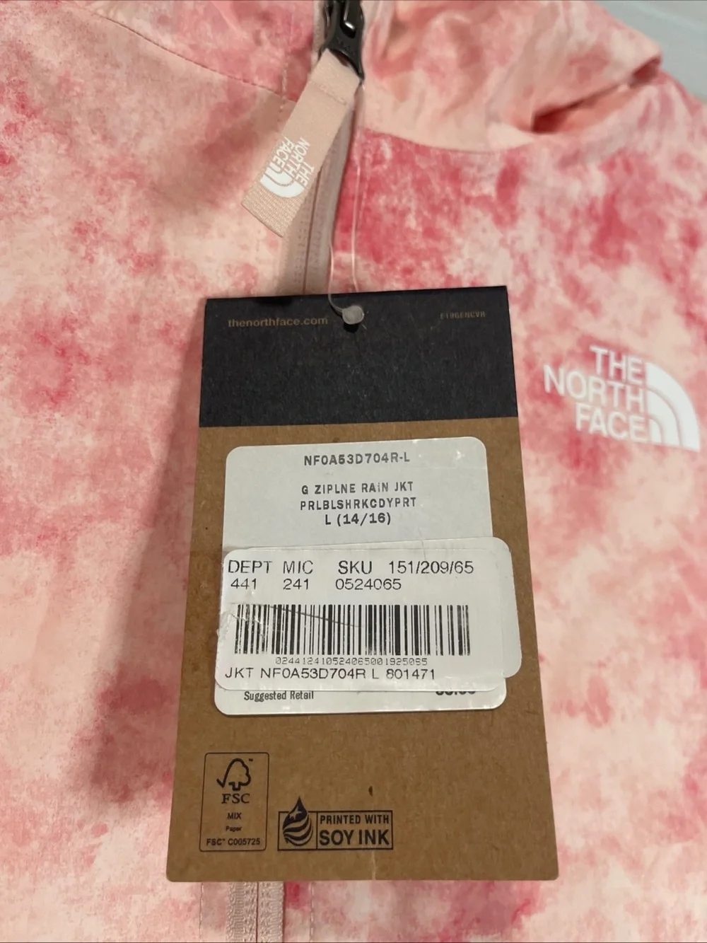 The North Face Girls' Printed Antora Rain Jacket Size 14/16 .